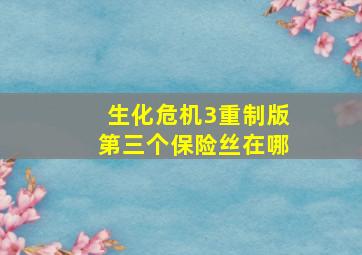 生化危机3重制版第三个保险丝在哪