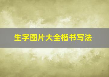 生字图片大全楷书写法