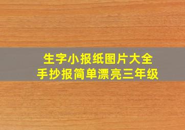 生字小报纸图片大全手抄报简单漂亮三年级