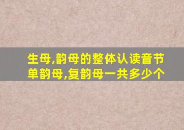 生母,韵母的整体认读音节单韵母,复韵母一共多少个