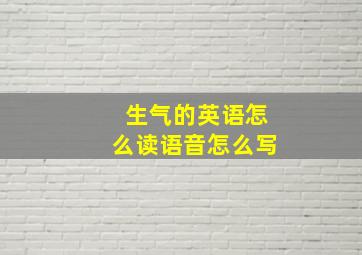 生气的英语怎么读语音怎么写