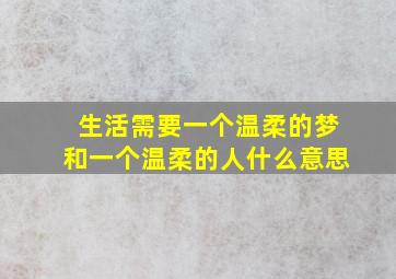 生活需要一个温柔的梦和一个温柔的人什么意思