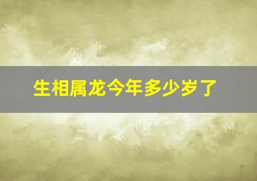 生相属龙今年多少岁了