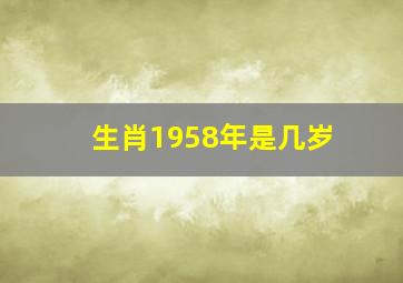 生肖1958年是几岁