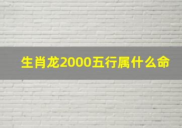 生肖龙2000五行属什么命