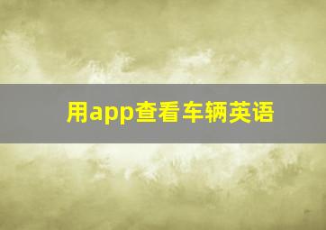 用app查看车辆英语