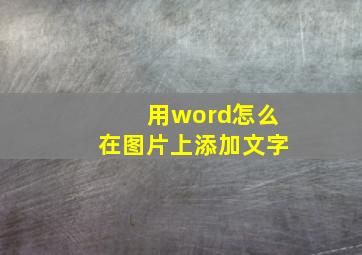 用word怎么在图片上添加文字