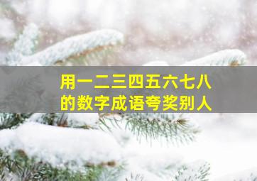 用一二三四五六七八的数字成语夸奖别人