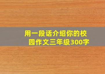 用一段话介绍你的校园作文三年级300字