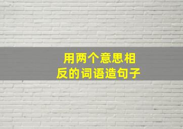 用两个意思相反的词语造句子