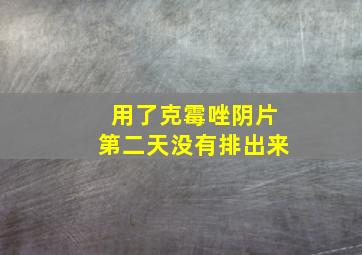 用了克霉唑阴片第二天没有排出来