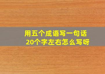 用五个成语写一句话20个字左右怎么写呀