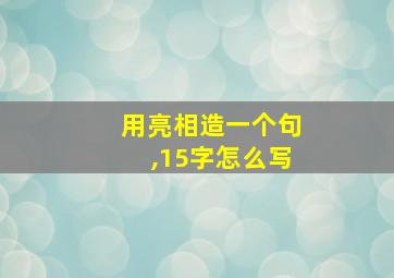 用亮相造一个句,15字怎么写