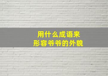 用什么成语来形容爷爷的外貌