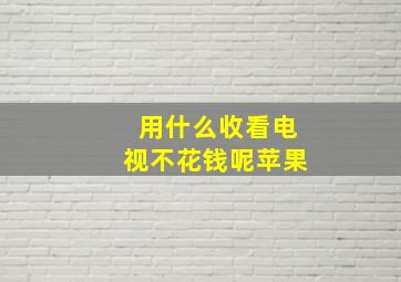 用什么收看电视不花钱呢苹果