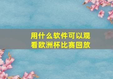 用什么软件可以观看欧洲杯比赛回放