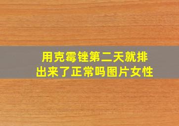 用克霉锉第二天就排出来了正常吗图片女性