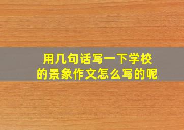 用几句话写一下学校的景象作文怎么写的呢