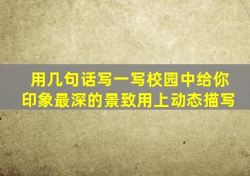 用几句话写一写校园中给你印象最深的景致用上动态描写