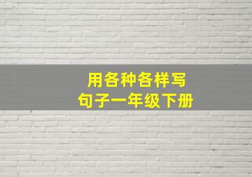 用各种各样写句子一年级下册