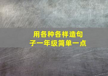 用各种各样造句子一年级简单一点