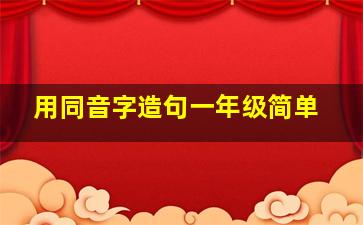 用同音字造句一年级简单