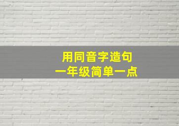 用同音字造句一年级简单一点