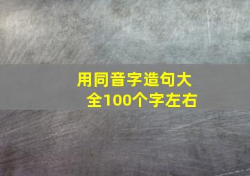 用同音字造句大全100个字左右