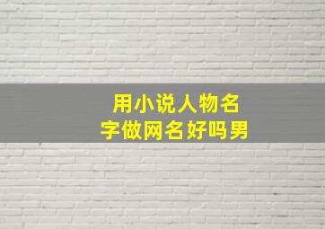 用小说人物名字做网名好吗男