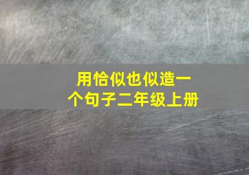 用恰似也似造一个句子二年级上册