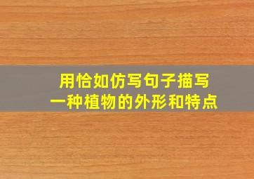 用恰如仿写句子描写一种植物的外形和特点