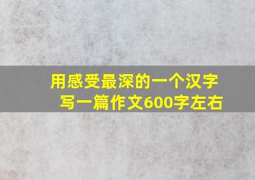 用感受最深的一个汉字写一篇作文600字左右