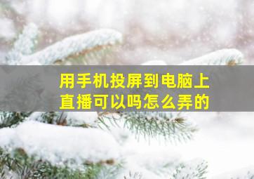 用手机投屏到电脑上直播可以吗怎么弄的