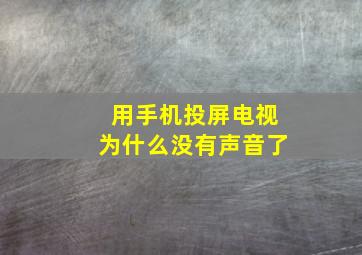 用手机投屏电视为什么没有声音了