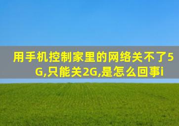 用手机控制家里的网络关不了5G,只能关2G,是怎么回事i