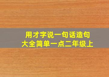 用才字说一句话造句大全简单一点二年级上