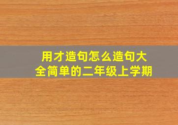 用才造句怎么造句大全简单的二年级上学期