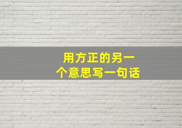 用方正的另一个意思写一句话