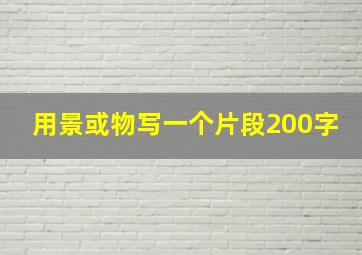 用景或物写一个片段200字