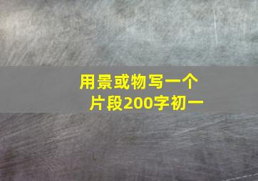 用景或物写一个片段200字初一