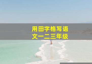 用田字格写语文一二三年级