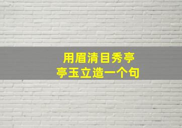 用眉清目秀亭亭玉立造一个句