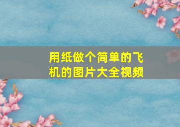 用纸做个简单的飞机的图片大全视频