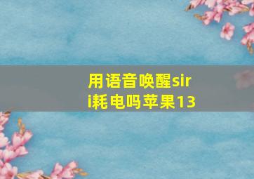 用语音唤醒siri耗电吗苹果13