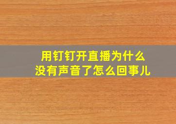 用钉钉开直播为什么没有声音了怎么回事儿