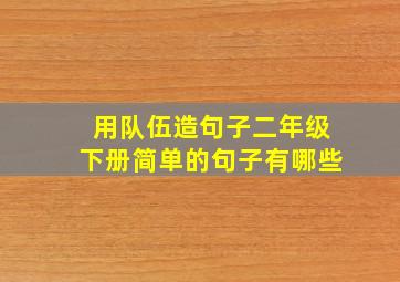 用队伍造句子二年级下册简单的句子有哪些