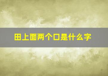 田上面两个口是什么字