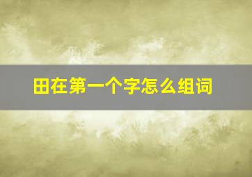 田在第一个字怎么组词