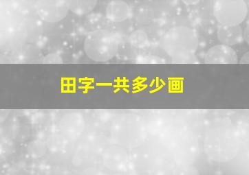 田字一共多少画