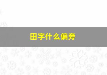 田字什么偏旁